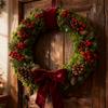 NOLITOY Artificial Moss Wreath Ring: DIY Christmas Wreath for Front Door Windows Home Party Supplies view 2
