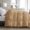 All Star Linen Quilted Down Alternative Queen Comforter 1 Piece Luxury Taupe Pinch Pleated Comforter Queen (88'' x 92'') view 1