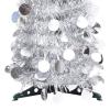 Gecheer Pop-up Christmas Tree, Silver PET Collapsible 70.9 in Artificial Tree for Indoor Outdoor Living Room view 4