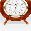 Antiqueara 18" Solid Wood Brass Ship Wheel Wall Clock Porthole Nautical Decor Shipwheel 18" Ship Wheel Clock: Boat DecorationWooden Nautical Shipwheel with Clock view 3