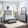 Acme Nicola 5 Drawers Wooden and Faux Leather Chest in Silver and Black view 3