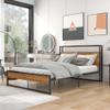Anwick Full Size Metal Platform Bed Frame with Two Drawers,Sockets and USB Ports,Slat Support No Box Spring Needed, White view 3