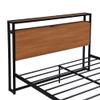 Anwick Full Size Metal Platform Bed Frame with Two Drawers,Sockets and USB Ports,Slat Support No Box Spring Needed, White view 4
