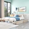 Anwick Queen Size Metal Platform Bed Frame with Two Drawers,Sockets and USB Ports,Slat Support No Box Spring Needed, White view 1