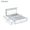 Anwick Queen Size Metal Platform Bed Frame with Two Drawers,Sockets and USB Ports,Slat Support No Box Spring Needed, White view 2