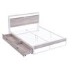 Anwick Queen Size Metal Platform Bed Frame with Two Drawers,Sockets and USB Ports,Slat Support No Box Spring Needed, White view 4