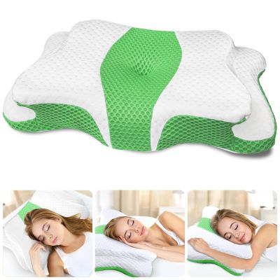 CHxxy Memory Foam Pillows, Cervical Pillow for Neck and Shoulder Pain Relief, Ergonomic Contour Bed Pillow, Soft for Side Sleep Stomach Sleeping and Back Sleeper