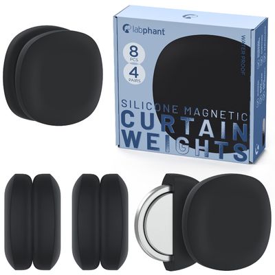 labphant Shower Curtain Magnet Weights - Silicone Encased Magnets for Weighted Shower Curtain with Liner - Anti-Rust Indoor/Outdoor Curtain Drapery Weights - Holds Tablecloths in Place