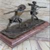 Signed Original French Artist Jean Patoue 2 Male Fencer Bronze Figurine Statue Artwork Sale Deal Home Sale by Think Bronze view 3