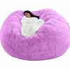Bean Bag Cover Plush Faux Fur Chair Comfortable Beanbag Chair Big Bean Bag Bed Cover Furnitures for Dorm Room (Cover ONLY, NO Filler),Purple,7ft(18090cm) view 1