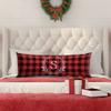 GUGLILI Christmas Buffalo Check Plaid Monogram T Initial Long Pillowcase Red Alphabet Weaths Body Pillow Cover for Family Pillow Protectors with Zipper Two Sides Print 20x54 inch view 2