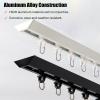ZJKXJH Aluminum Ceiling Curtain Tracks, Heavy Duty Room Divider Rail with Complete Kits, Curtain Rod for Balcony, Bay Window, Patio, Closet (Color : Black, Size : 915cm/30ft) view 3