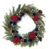 Holiday Wreath (Faux Greenery, Grapevines, Brown, Green, Deep Red, Gold, Royal Blue, Black) view 1