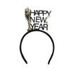 Dzrige Happy New Year Headband with Red Wine Glasses, Glitter Gold and Black Wine Glasses New Year Headwear for New Year Carnival Party Props Decoration view 1