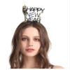 Dzrige Happy New Year Headband with Red Wine Glasses, Glitter Gold and Black Wine Glasses New Year Headwear for New Year Carnival Party Props Decoration view 3