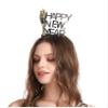 Dzrige Happy New Year Headband with Red Wine Glasses, Glitter Gold and Black Wine Glasses New Year Headwear for New Year Carnival Party Props Decoration view 4