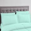 1 Piece Baffled Box Stitched Striped Pattern Comforter Ultra Soft 100% Egyptian Cotton Quilt Cover - (Full/Queen Size, Aqua Blue) view 2