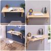 Aigoss Wall Mounted Drop Leaf Table, Fold Down Wall Mount Desk Folding Work Table, Space Saving Collapsible Table for Study, Bedroom, Bathroom Or Laundry Room (Size : L50xW30cm/L19.6xW11.8in) view 3