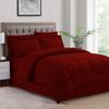 1 Piece Baffled Box Stitched Striped Pattern Comforter Ultra Soft 100% Egyptian Cotton Quilt Cover - (Full/Queen Size, Burgundy) view 1