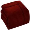 1 Piece Baffled Box Stitched Striped Pattern Comforter Ultra Soft 100% Egyptian Cotton Quilt Cover - (Full/Queen Size, Burgundy) view 4