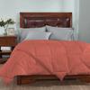 3-Piece Diamond Pattern Comforter Set Premium Quality | 600 GSM 1000 Thread Count | 100% Egyptian Cotton Super Soft - (Super King Size, Brick Red Striped) view 3