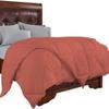 3-Piece Diamond Pattern Comforter Set Premium Quality | 600 GSM 1000 Thread Count | 100% Egyptian Cotton Super Soft - (Super King Size, Brick Red Striped) view 4