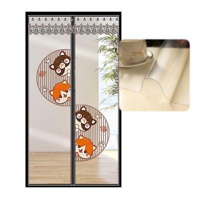 Magnetic Thermal Insulated Door Curtain, transparent high-definition PVC Screen Door, anti lampblack partition in household kitchen, temperature protection in air-conditioning room ( Color : B , Size