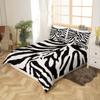 Zebra Skin Print Kids Duvet Cover Set Twin Size,Boys Girls Adults Xmas Decor,Wild Animals Abstract Fur Texture Comforter Cover,Rustic Farmhouse Bedding Set,Black Retro Quilt Cover,1 Pillowcase view 3