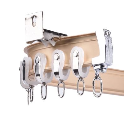 SRNSAEB Bay Window Curtain Track Wall Mounted, Heavy Duty Metal Curtain Rail System for Small Space/Kids Bedroom, 2m 2.5m 3m 4m 5m 6m 8m Long (Color : B, Size : 4.5m/14.7ft)