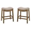 Home Square 25" Saddle Wood Counter Height Stool in Cream - Set of 2 view 1