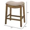 Home Square 25" Saddle Wood Counter Height Stool in Cream - Set of 2 view 2