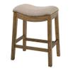 Home Square 25" Saddle Wood Counter Height Stool in Cream - Set of 2 view 3