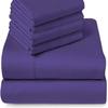 500 Thread Count 100% Organic Cotton 6 Piece Bed Sheet Set Rv King - 72" X 80"- Purple Solid - Easy Fit - Up to 9 Deep Pocke view 1