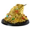 Addune Feng Shui Money Frog Statue Toad Three Legs Frog Figurines on Chinese Coins Gold Ingot Good Luck Charms Lucky Fortune Wealth Car Decor view 1