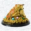 Addune Feng Shui Money Frog Statue Toad Three Legs Frog Figurines on Chinese Coins Gold Ingot Good Luck Charms Lucky Fortune Wealth Car Decor view 2