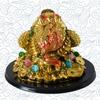 Addune Feng Shui Money Frog Statue Toad Three Legs Frog Figurines on Chinese Coins Gold Ingot Good Luck Charms Lucky Fortune Wealth Car Decor view 3