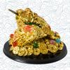 Addune Feng Shui Money Frog Statue Toad Three Legs Frog Figurines on Chinese Coins Gold Ingot Good Luck Charms Lucky Fortune Wealth Car Decor view 4