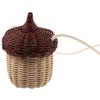 DOITOOL Woven Rattan Basket with Lid, Cute Acorn Bag Acorn Purse, Mini Crossbody Bag, Children's Day Shoulder Basket, Handwoven Woodland Accessory, Photography Prop Storage for Girls Women view 1