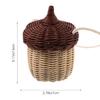DOITOOL Woven Rattan Basket with Lid, Cute Acorn Bag Acorn Purse, Mini Crossbody Bag, Children's Day Shoulder Basket, Handwoven Woodland Accessory, Photography Prop Storage for Girls Women view 4
