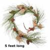 Artificial Long Needle Pine Berries and Burlap Bows Garland by Factory Direct Craft - Wispy Faux Pine Christmas Garland Woodland Decoration for Holiday Dcor view 3