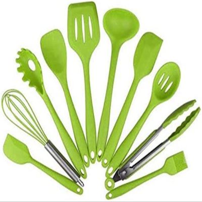 10 Pcs Kitchenware Silicone Heat Resistant Kitchen Cooking Utensils Non-Stick Baking Tool Cooking Tool Sets (Size : A)