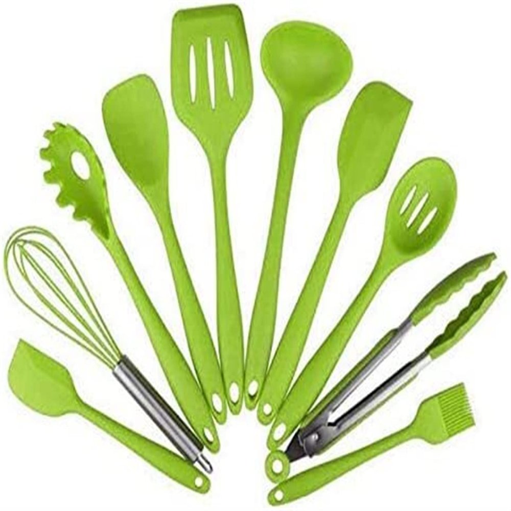 10 Pcs Kitchenware Silicone Heat Resistant Kitchen Cooking Utensils Non-Stick Baking Tool Cooking Tool Sets (Size : A)