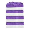 8-Piece White and Purple Shade Elegant Cotton Bath Towels 12 in. L X 18 in. W X 12 in. H Size, 500 - 699 GSM, Machine Washable, Soft Fluffy and Thick Feel | All Season Extra Absorbent, Highly Durable view 1