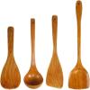 4Pcs Wooden Cooking Spoon Spatula Nonstick Shovel Wood Cookwear Utensil Kitchen Accessories Spoon and shovel view 1