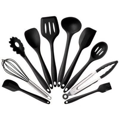 10 Pcs Kitchenware Silicone Heat Resistant Kitchen Cooking Utensils Non-Stick Baking Tool Cooking Tool Sets (Size : B)