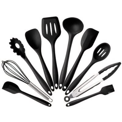 10 Pcs Kitchenware Silicone Heat Resistant Kitchen Cooking Utensils Non-Stick Baking Tool Cooking Tool Sets (Size : B)