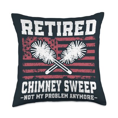 Chimney Cleaner Sweeper Professional Retired Chimney Sweep Throw Pillow