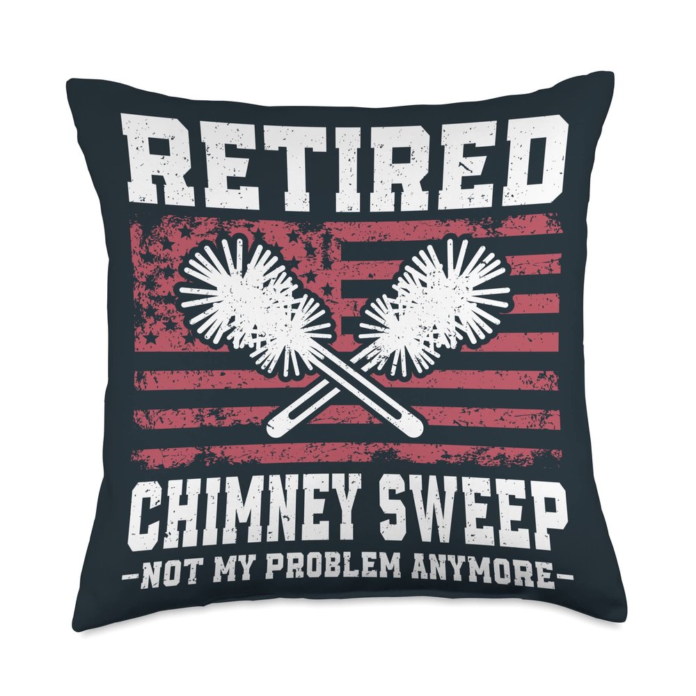 Chimney Cleaner Sweeper Professional Retired Chimney Sweep Throw Pillow