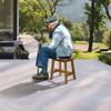 Xmatch Solid Wood Stool, 18 Inch Rectangle Patio Wooden Stools (Rectangle 18") view 2
