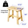 Xmatch Solid Wood Stool, 18 Inch Rectangle Patio Wooden Stools (Rectangle 18") view 3